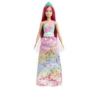 Barbie Poupée Royal Dreamtopia Cheveux Roses avec Corsage Scintillant, Jupe À Fleurs Mulitcolores Et Accessoire pour Cheveux, Jouet Enfant, A Partir De 3 Ans, HGR15