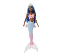 Barbie Poupée Sirène Dreamtopia (Cheveux Bleus), avec Queue de Sirène à Dégradé Rose et Bleu et Diadème, Jouet Enfant, Dès 3 Ans, HGR12