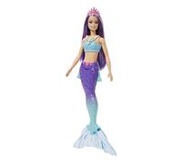 Barbie Poupée Sirène Dreamtopia (Cheveux Violets), avec Queue De Sirène À Dégradé Bleu Et Violet Et Diadème, Jouet Enfant, Dès 3 Ans, HGR10