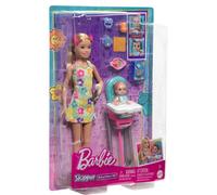Barbie Skipper Coffret poupée et Accessoires, Coffret de Baby-Sitting sur Le thème de l’Heure du Repas, Jouet Qui Change de Couleur, HTK35