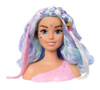 Barbie Poupée Tête À Coiffer Contes De Fées avec Cheveux Féeriques Couleur Pastel Et 20 Accessoires, Jeu De Coiffure, Jouet Enfant, Dès 3 Ans, HMD82