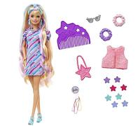Barbie Poupée Ultra Chevelure Thème Étoiles (21,6 cm), avec Cheveux Fantaisie, Robe, 15 Accessoires (8 avec Changement de Couleur), Jouet Enfant, Dès 3 Ans, HCM88