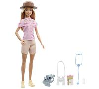 Barbie Poupée Zoologiste (30 Cm), Tenue Et Accessoires Dont Figurines Koala Et Bébé, Biberon, Stéthoscope, Jumelles Et Porte-Bloc, Jouet Enfant, Dès 3 Ans, GXV86