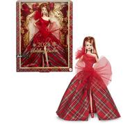 Barbie Poupées de vacances 2024, jouet collecteur saisonnier, signature, robe à carreaux avec nœud rouge, emballage affichable, cheveux rouges