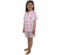 Barbie Pyjama court boutonné pour fille de 3 à 10 ans, produit officiel