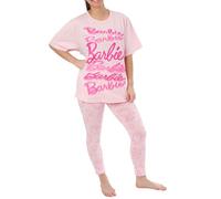 Barbie Pyjama Femme | Pyjamas en Coton pour Femmes | Pyjama à Manches Courtes pour Dames | Roses |X-Large