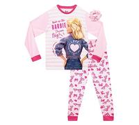 Barbie Pyjama | Filles Vêtements de Nuit | Ensemble Pyjama Enfant et Scrunchie | Rose 3-4 Ans