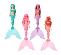 Barbie Poupée Color Reveal Sirènes JMW61 – avec 6 surprises, changement de couleur, breloques