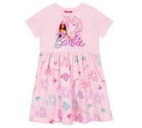 Barbie Robe Robe Licorne pour Filles | Tenue de Patineur à Manches Courtes | Vêtements pour Filles | Rose 6-7 Years