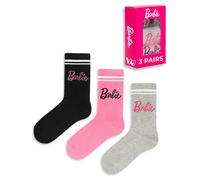 Barbie Chaussettes 3 Pack Femmes Mesdames Dames Poupée Noire Black Vêtements