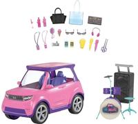 Barbie "Scène libre pour les grands rêves" Voiture SUV avec scène et accessoires, set de jeu