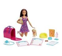 Barbie Set de jeu d'adoption de chiots avec poupée brunette G