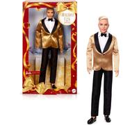 Barbie Poupée Signature Ken Joyeux Noël 2025 JGK55 – Costume et veste dorée – Avec socle