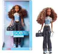 Barbie Signature My Scene Poupée Madison et Accessoires, avec Tenue inspirée des années 2000 Comprenant Un Haut orné de Papillons, Un Jean Cargo et Un Sac en Denim, Socle pour poupée, HYC18