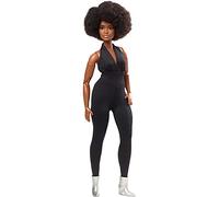 Barbie Signature poupée de Collection articulée Looks avec Coupe Afro Portant Une Combinaison Dos-Nu Noire, Jouet Collector, GTD91