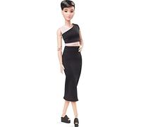 Barbie Signature poupée de Collection articulée Looks, avec Coupe Pixie, Haut asymétrique et Jupe mi-Longue Noire, Jouet Collector, GXB29