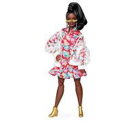 Barbie Signature Poupée de Collection BMR1959 Articulée Brune, Vêtue d’Un Blouson et d’Une Robe à Fleurs, Jouet Collector, GHT94 Multicolore