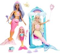 Barbie Sirene Ensemble de Jeu avec 3 poupées, Accessoires et Plus Dreamtopia