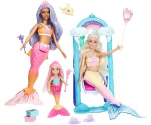 Barbie Sirene Ensemble de Jeu avec 3 poupées, Accessoires et Plus Dreamtopia