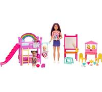Barbie Coffret Garderie Skipper Premiers Jobs – 3 poupées, meubles & 15+ accessoires – Dès 3 ans
