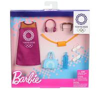 Barbie Kit vêtements pour poupée Tokyo 2020 – robe, chaussures blanches & 5 accessoires GJG33