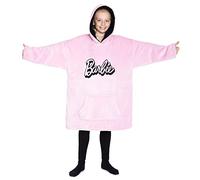 Barbie Sweat Plaid Enfant Fille, Pull Oversize en Polaire (Rose)