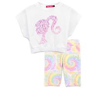 Barbie T-Shirt avec Short Cycliste Set Filles Enfants Logo Tie Tifit Dye 3-4 Ans