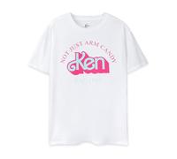 Barbie T-Shirt Blanc à Manches Courtes pour Hommes | Conception de Logo rétro Ken | Produits Authentiques du Film Cadeau Confortable et élégant pour Lui