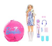 Barbie Poupée Pop Star Balle Surprise avec Accessoires, poupée Blonde, 8 Surprises et Un boîtier en Forme de Boule Disco, JMK19