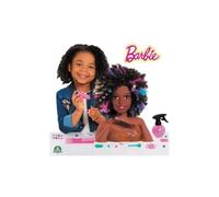Barbie, Tête à coiffer Affro Style, 27 Accessoires de Coiffure Inclus, Son Maquillage Change de Couleur, Jouet pour Enfants dès 3 Ans, GIOCHI PREZIOSI, BAR34
