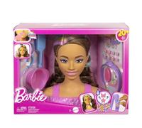 Barbie Tête à Coiffer Brune - Poupée Mannequin avec 23 Accessoires pour Création de Coiffures - Jouet Créatif pour Enfants de 3 à 10 Ans