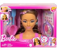 Barbie Tête à Coiffer Color Reveal avec cheveux brun foncé et plus de 20 accessoires de coiffure, dont des barrettes à cheveux à motif étoile et papillon avec fonction de changement de couleur