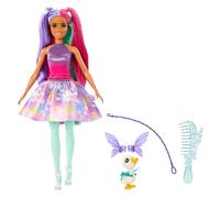 Barbie The Glyph A Touch of Magic Poupée et accessoires avec tenue fantastique, animal de compagnie, laisse et accessoires de mode, JCW50