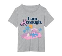 Barbie - The Movie Support de Sauveteur I Am Kenough T-Shirt, Femme Grandes Tailles, Gris Chiné, 4X