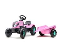 Barbie Tracteur à pédales Enfant avec remorque, dès 2 Ans
