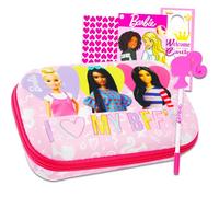 Barbie Trousse à crayons pour filles - Trousse à crayons Barbie avec trousse moulée Barbie et stylo Barbie Plus autocollants, tatouages, plus | Fournitures scolaires Barbie pour filles