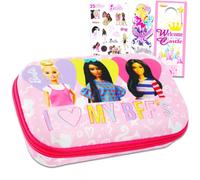 Barbie Trousse de voyage pour filles - Ensemble avec trousse de toilette pour cosmétiques, bijoux, plus d'autocollants, marque-pages et plus encore | Sac de voyage Barbie pour adolescentes