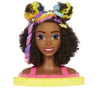 Barbie®-Ultra Chevelure-Tête à Coiffer brune frisée mèches arc-en-ciel HMD79