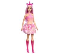 Barbie Unicorn Doll with Pink Fantasy Hair, Colorful Pink and Orange Outfit, and