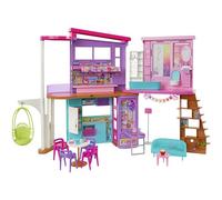 Barbie Vacation House Playset | Maison à 2 niveaux, 6 pièces, ascenseur, balançoire, plus de 30 accessoires, 3 ans et plus, HCD50