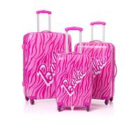Barbie Valise pour Adultes et Enfants | Sac à Bagages Cabin Small, Medium ou Large Options | Femmes Filles Rose Poupée Logo Couverture Rigide Carry on Chariot De Voyage
