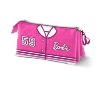 Barbie Varsity-Trousse Triple, Rose, 23 x 11 cm