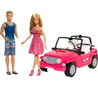 Barbie Voiture Beach Cruiser DecapoTable de Plage Rose, Poupee et Ken Incluses, Jouet pour Enfant, CJD12 Exclusivité sur Amazon