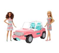 Barbie - Voiture Jeep rose - Tout-terrain - 2 sièges turquoises - Jouet pour enfant