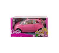 Barbie Voiture Rose Pour Fiat 500 et 1 poupée mannequin - Set Véhicule décapotable 4 places - Jouet Fille + Carte Animal