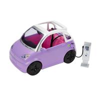Barbie Voiture Violette Convertible avec Toit ouvrant, Véhicule électrique avec Station de Charge et Prise, Jouet Enfant, Dès 3 Ans, HJV36
