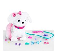 Barbie Walking Puppy, Chiot en Peluche interactif avec Laisse, Marche, Sons et Accessoires, Jouet 23 cm, dès 3 Ans
