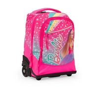 GIOCHI PREZIOSI Barbie - Trolley 2 roues poche avant et intérieure, poignée en tissu et télescopique, roues de chariot renforcées et couvre-roues profilées Dim 34 x 47 x 23 capacité L 36, multicolore,