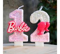 Barbiela - bougie numéro 0-9, paillettes roses et rouges, décorations de gâteau d'anniversaire pour filles, cadeaux de fête prénatale anniversaire B 2