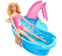 Barbie - Poupée Et Accessoires - Coffret Poupée Blonde Avec Piscine